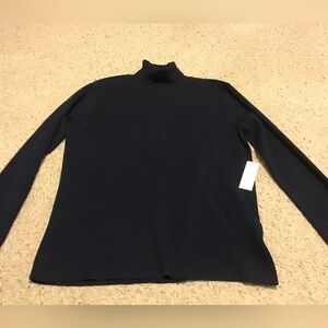 CHICOS SZ 2 LG BLACK NWT TURTLENECK SWEATER TOP